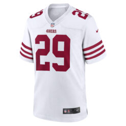 Alternative view of Jordan James San Francisco 49ers White Road Game Jersey - All Stitched