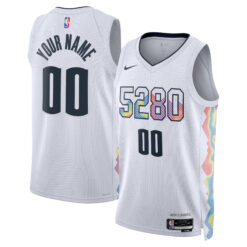 Custom Denver Nuggets White 2024 City Edition Jersey - All Stitched