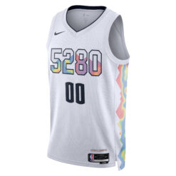 Alternative view of Custom Denver Nuggets White 2024 City Edition Jersey - All Stitched