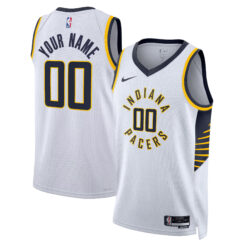 Custom Indiana Pacers White Association Edition Jersey - All Stitched