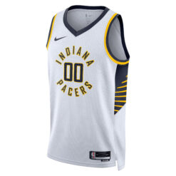 Alternative view of Custom Indiana Pacers White Association Edition Jersey - All Stitched