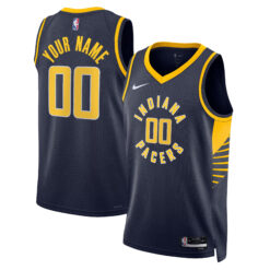 Custom Indiana Pacers Navy Icon Edition Jersey - All Stitched