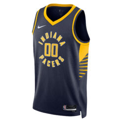 Alternative view of Custom Indiana Pacers Navy Icon Edition Jersey - All Stitched