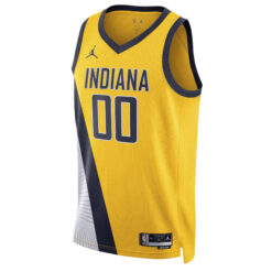 Alternative view of Custom Indiana Pacers Yellow Statement Edition Jersey - All Stitched