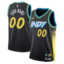 Custom Indiana Pacers Black City Edition Jersey - All Stitched
