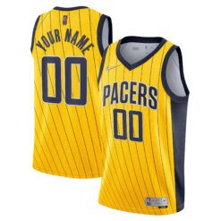 Custom Indiana Pacers Yellow Earned Edition Jersey - All Stitched