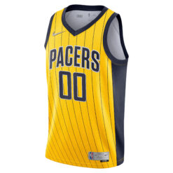 Alternative view of Custom Indiana Pacers Yellow Earned Edition Jersey - All Stitched
