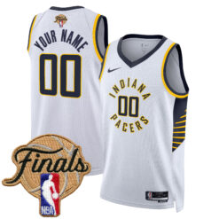 Custom Indiana Pacers White Association Edition Jersey - All Stitched