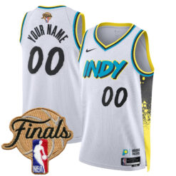 Custom Indiana Pacers White City Edition Jersey - All Stitched