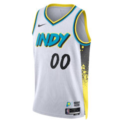 Alternative view of Custom Indiana Pacers White City Edition Jersey - All Stitched
