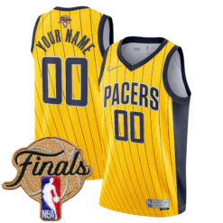 Custom Indiana Pacers Yellow Earned Edition Jersey - All Stitched