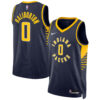 Tyrese Haliburton Indiana Pacers Navy Icon Edition Jersey - All Stitched