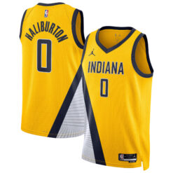 Tyrese Haliburton Indiana Pacers Yellow Statement Edition Jersey - All Stitched