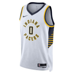 Alternative view of Tyrese Haliburton Indiana Pacers White Association Edition Jersey - All Stitched