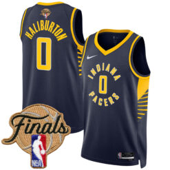 Tyrese Haliburton Indiana Pacers Navy Icon Edition Jersey - All Stitched