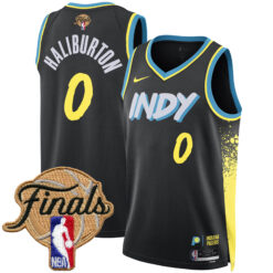 Alternative view of Tyrese Haliburton Indiana Pacers Black City Edition Jersey - All Stitched