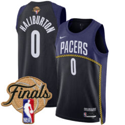 Tyrese Haliburton Indiana Pacers Navy City Edition Jersey - All Stitched