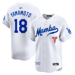 Yoshinobu Yamamoto Los Angeles Dodgers White Kobe Honor Collection Limited Jersey - All Stitched