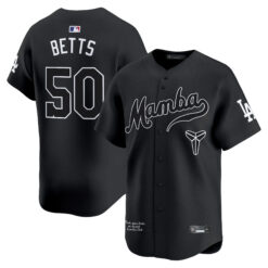 Mookie Betts Los Angeles Dodgers Black Kobe Honor Collection Limited Jersey - All Stitched