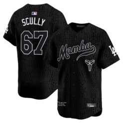 Vin Scully Los Angeles Dodgers Black Mamba Kobe Honor Collection Limited Jersey - All Stitched