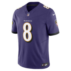 Alternative view of Lamar Jackson Baltimore Ravens Purple Home Vapor F.U.S.E Limited Jersey - All Stitched