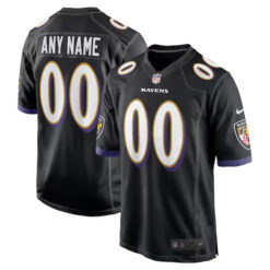 Custom Baltimore Ravens Black Alternate Game Jersey - All Stitched