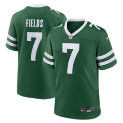 Justin Fields New York Jets Green Home Game Jersey - All Stitched