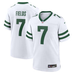 Justin Fields New York Jets White Road Game Jersey - All Stitched