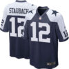Roger Staubach Dallas Cowboys Navy Alternate Game Jersey - All Stitched