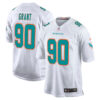 Kenneth Grant Miami Dolphins White Away Game Jersey - All Stitched
