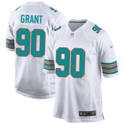 Kenneth Grant Miami Dolphins White Alternate Game Jersey - All Stitched