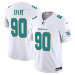 Kenneth Grant Miami Dolphins White Away Vapor F.U.S.E Limited Jersey - All Stitched
