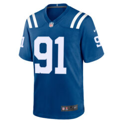Alternative view of JT Tuimoloau Indianapolis Colts Royal Blue Home Game Jersey - All Stitched