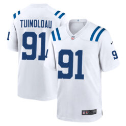 JT Tuimoloau Indianapolis Colts White Away Game Jersey - All Stitched