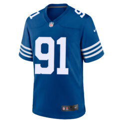 Alternative view of JT Tuimoloau Indianapolis Colts Royal Blue Alternate Game Jersey - All Stitched