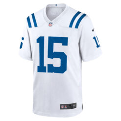 Alternative view of Riley Leonard Indianapolis Colts White Away Game Jersey - All Stitched