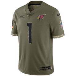 Alternative view of Kyler Murray Arizona Cardinals Olive 2022 Salute To Service Jersey - All Stitched