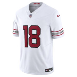 Alternative view of Marvin Harrison Jr Arizona Cardinals White Road Vapor F.U.S.E Limited Jersey - All Stitched