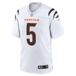 Alternative view of Tee Higgins Cincinnati Bengals White Road Game Jersey - All Stitched