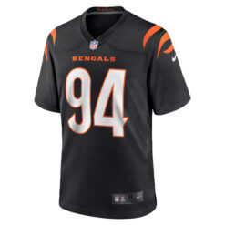 Alternative view of Sam Hubbard Cincinnati Bengals Black Home Game Jersey - All Stitched