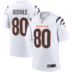 Andrei Iosivas Cincinnati Bengals White Road Game Jersey - All Stitched