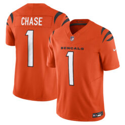 Ja'Marr Chase Cincinnati Bengals Orange Alternate Vapor F.U.S.E Limited Jersey - All Stitched