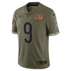 Alternative view of Joe Burrow Cincinnati Bengals Olive 2019 Salute To Service Jersey - All Stitched