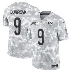 Joe Burrow Cincinnati Bengals Camo 2024 Salute To Service Jersey - All Stitched