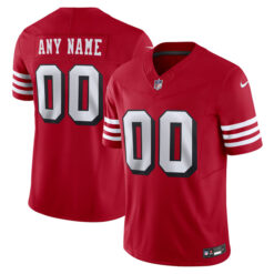 Custom San Francisco 49ers Scarlet Alternate Vapor F.U.S.E Limited Jersey - All Stitched
