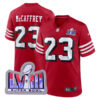 Christian McCaffrey San Francisco 49ers Scarlet Alternate Game Jersey - All Stitched
