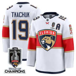 Matthew Tkachuk Florida Panthers Stanley Cup Champions White Away Jersey - All Stitched