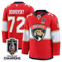 Sergei Bobrovsky Florida Panthers Stanley Cup Champions Red Home Jersey - All Stitched
