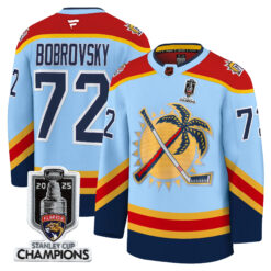 Sergei Bobrovsky Florida Panthers Stanley Cup Champions Light Blue Special Edition 2.0 Jersey - All Stitched