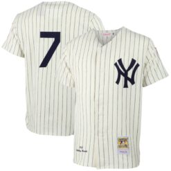 Mickey Mantle New York Yankees Cream 1951 Cooperstown Collection Jersey - All Stitched
